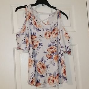 Floral Cold Shoulder Top